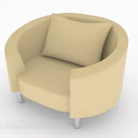 Yellow Minimalist Single Sofa Design V1 3d model