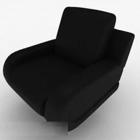 Black Fabric Single Sofa 3d model