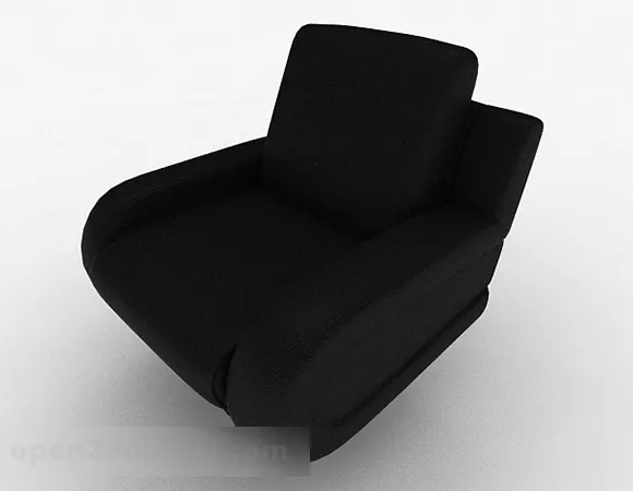 Black Fabric Single Sofa 3d model Black Fabric Single Sofa 3d model