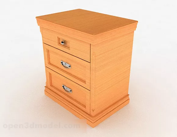Yellow Wooden Bedside Table Design V1 3d model Yellow Wooden Bedside Table Design V1 3d model
