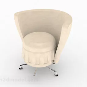 Light Brown Leather Single Sofa 3d model