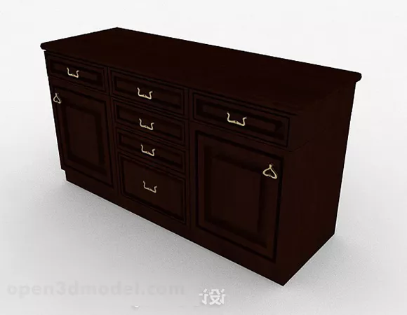 Wooden Office Cabinet Multi Drawers 3d model Wooden Office Cabinet Multi Drawers 3d model