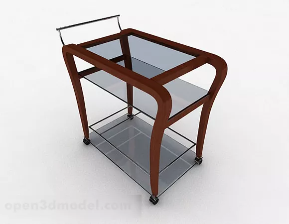 Glass Mobile Dining Table 3d model Glass Mobile Dining Table 3d model