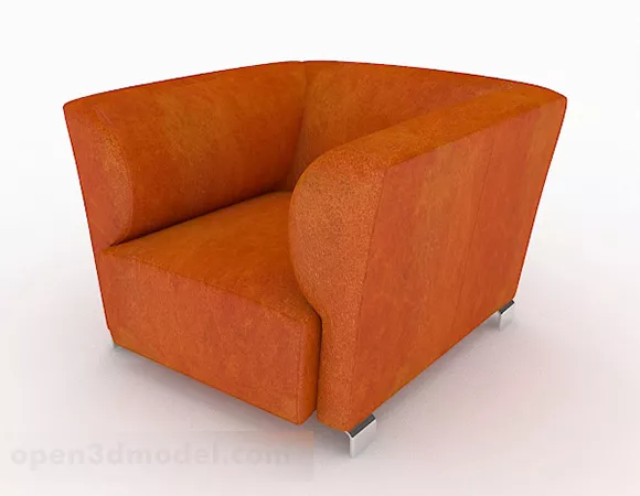 Orange Fabric Home Single Sofa 3d model Orange Fabric Home Single Sofa 3d model