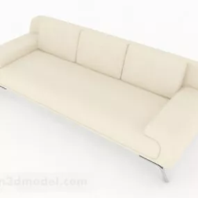 Beige Minimalist Multiseater Sofa Design 3d model