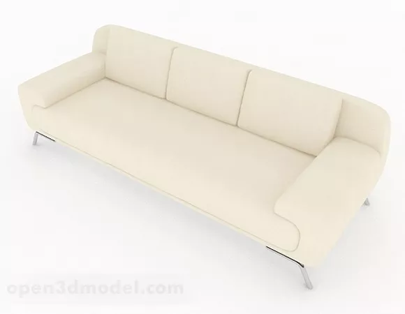 Beige Minimalist Multiseater Sofa Design 3d model Beige Minimalist Multiseater Sofa Design 3d model