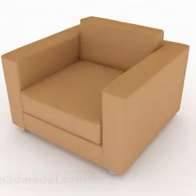 Yellow Brown Simple Single Sofa Design V1 3d model