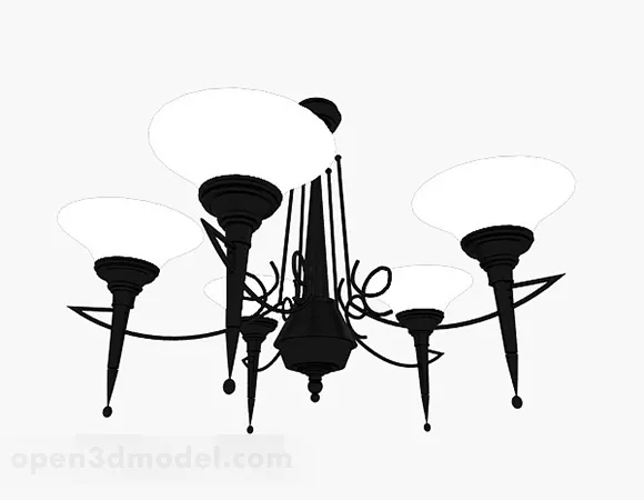 Black Chandelier Design V1 3d model Black Chandelier Design V1 3d model
