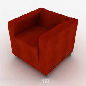 Red Single Sofa Design 3d model