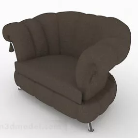 Brown Home Single Sofa Design 3d model