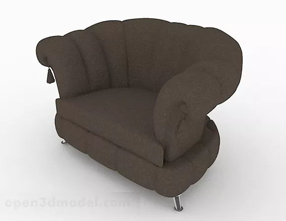 Brown Home Single Sofa Design 3d model Brown Home Single Sofa Design 3d model