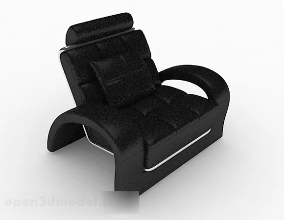 Black Casual Single Sofa Design 3d model Black Casual Single Sofa Design 3d model
