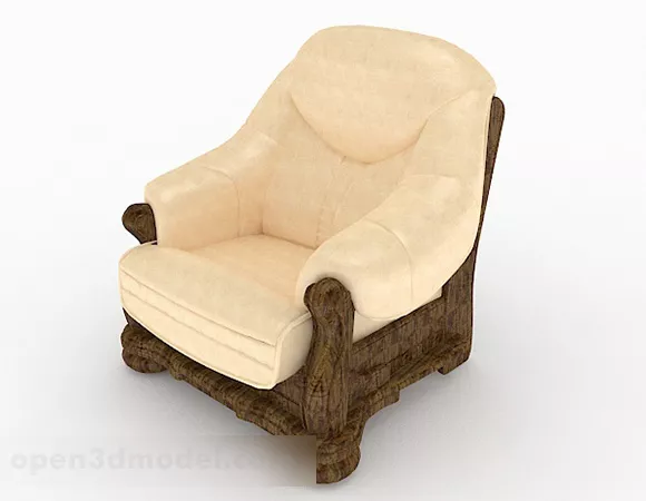 Yellow Wooden Single Sofa Design 3d model Yellow Wooden Single Sofa Design 3d model