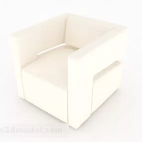 Beige Fabric Minimalist Single Sofa 3d model