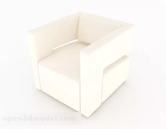 Beige Fabric Minimalist Single Sofa 3d model Beige Fabric Minimalist Single Sofa 3d model