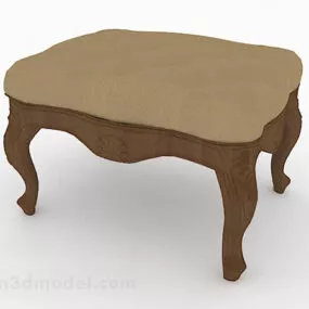 Classic Brown Classic Sofa Stool 3d model