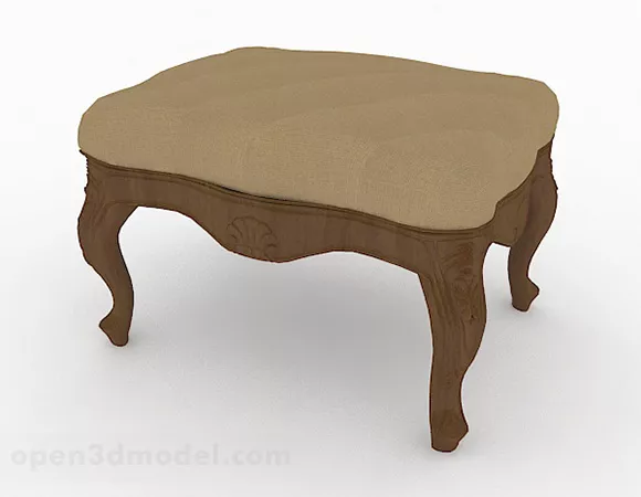 Classic Brown Classic Sofa Stool 3d model Classic Brown Classic Sofa Stool 3d model