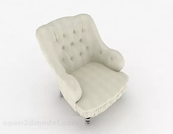 European White Leather Single Sofa 3d model European White Leather Single Sofa 3d model