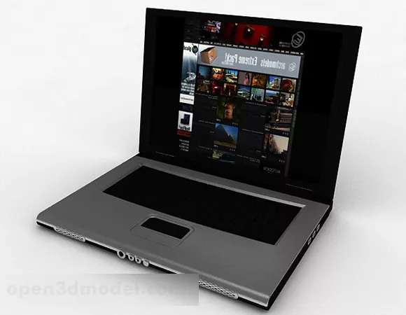 Gray Color Laptop 3d model Gray Color Laptop 3d model