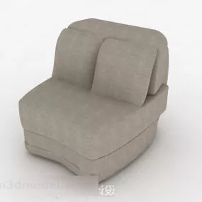Gray Fabic Simple Single Sofa 3d model