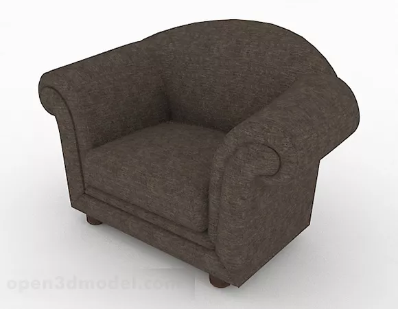 Brown Fabric Home Single Armchair V1 3d model Brown Fabric Home Single Armchair V1 3d model