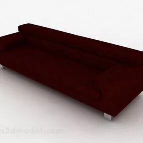 Red Minimalist Home Sofa 3d model