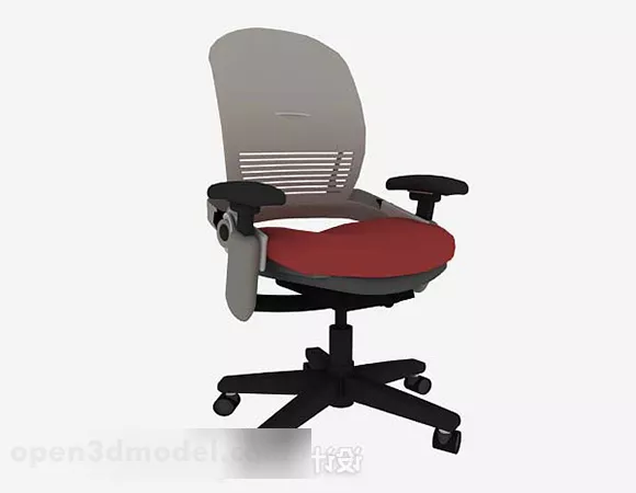 Gray Red Office Chair Furniture 3d model Gray Red Office Chair Furniture 3d model