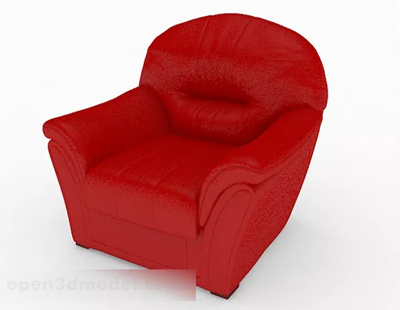 Red Fabric Single Sofa Chair 3d model Red Fabric Single Sofa Chair 3d model