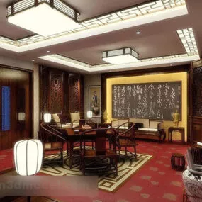 Chinese Style House Design Interior 3d model