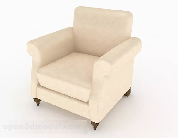 Yellow Leather Minimalist Single Armchair 3d model Yellow Leather Minimalist Single Armchair 3d model