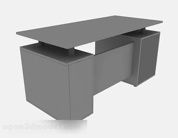 Gray Color Office Desk 3d model Gray Color Office Desk 3d model