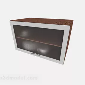 Kitchen Wooden Brown Cabinet 3d model