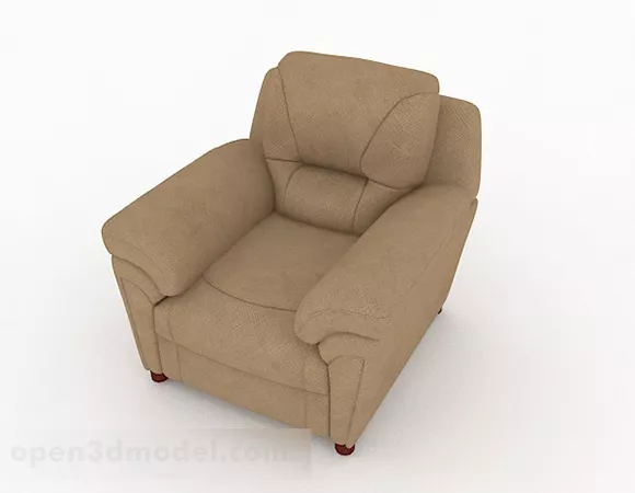 Brown Leather Home Armchair 3d model Brown Leather Home Armchair 3d model