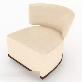 Yellow Leather Minimalist Armchair 3d model