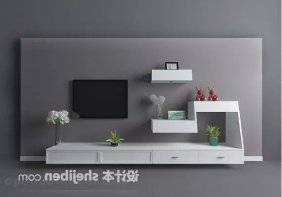 Modern Tv Wall Cabinet Design 3d model Modern Tv Wall Cabinet Design 3d model
