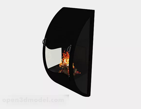 Black Minimalist Fireplace 3d model Black Minimalist Fireplace 3d model