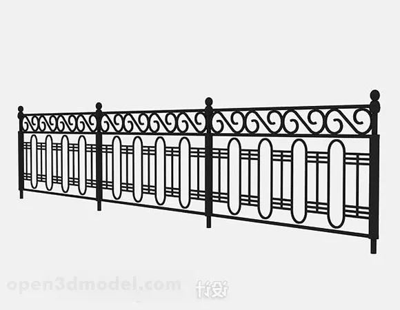 Home Balcony Black Railing 3d model Home Balcony Black Railing 3d model