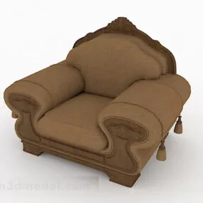 European Style Home Single Sofa 3d model