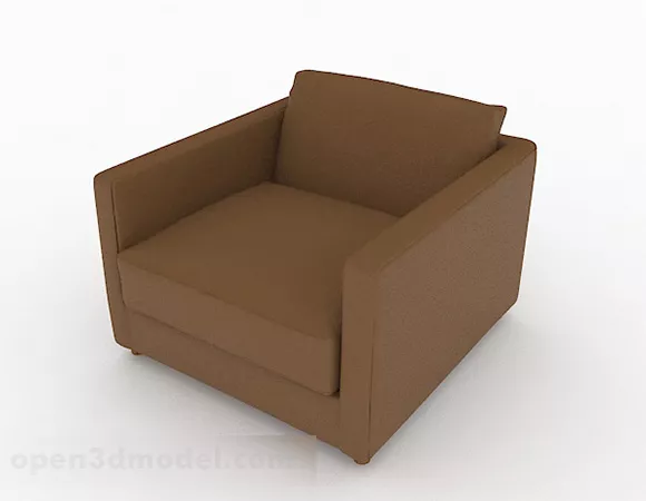 Brown Leather Minimalist Single Sofa V1 3d model Brown Leather Minimalist Single Sofa V1 3d model