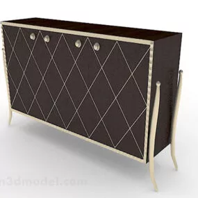 Brown Paint Wooden Entrance Cabinet 3d model
