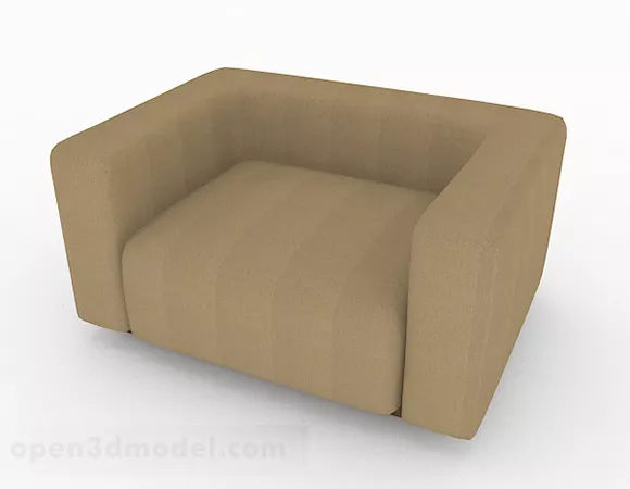 Brown Leather Minimalist Single Sofa V2 3d model Brown Leather Minimalist Single Sofa V2 3d model