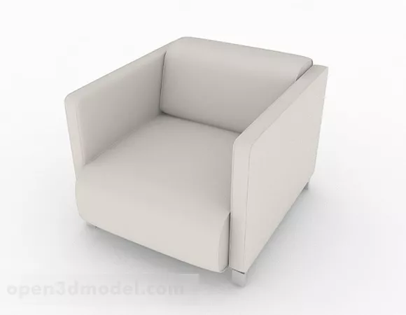 White Fabric Minimalist Single Sofa 3d model White Fabric Minimalist Single Sofa 3d model