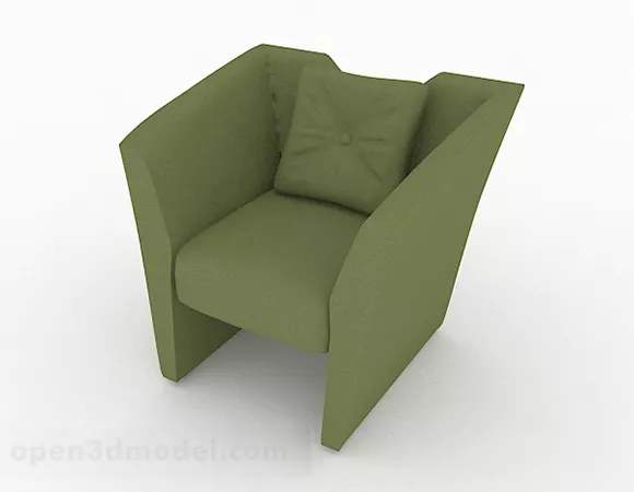 Green Tone Minimalist Single Sofa 3d model Green Tone Minimalist Single Sofa 3d model