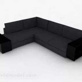 Home Simple Black Corner Sofa 3d model