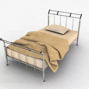 Simple Single Iron Bed 3d model