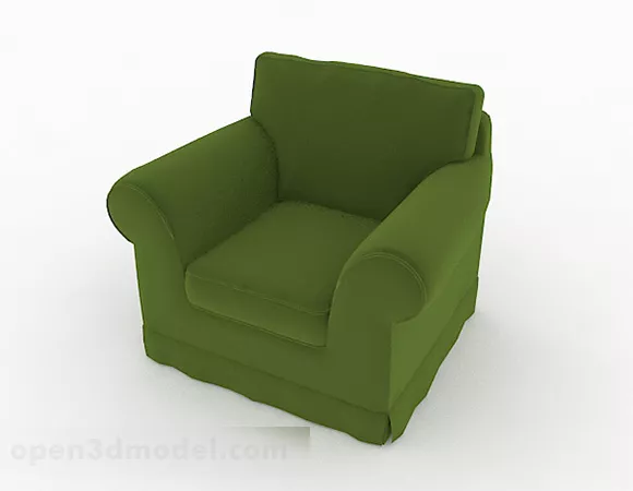 Dark Green Minimalist Single Sofa 3d model Dark Green Minimalist Single Sofa 3d model
