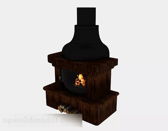 Fireplace European Classic Style 3d model