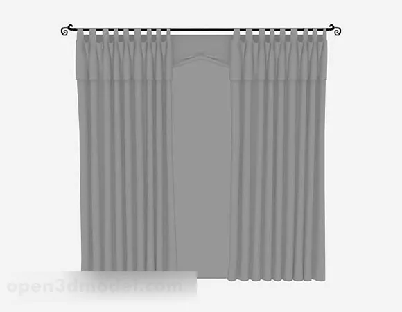 Gray Curtain For Home 3d model Gray Curtain For Home 3d model
