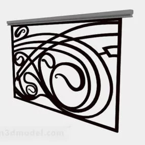 Black Railing Curved Pattern 3d model