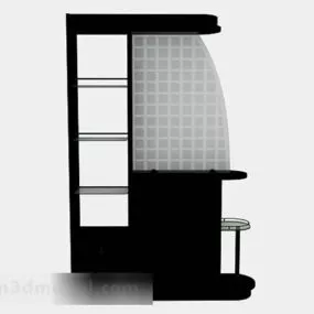 Black Wood Cabinet 3d model